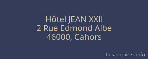Hôtel JEAN XXII