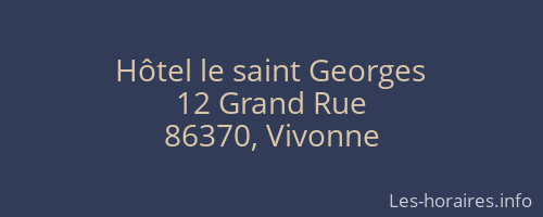 Hôtel le saint Georges