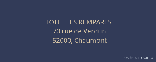 HOTEL LES REMPARTS