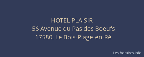 HOTEL PLAISIR