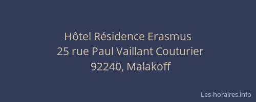 Hôtel Résidence Erasmus