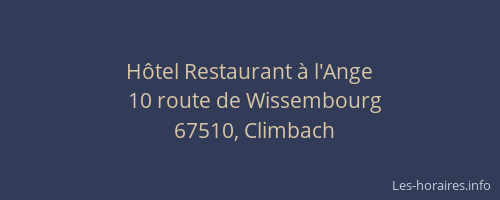 Hôtel Restaurant à l'Ange