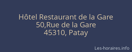 Hôtel Restaurant de la Gare