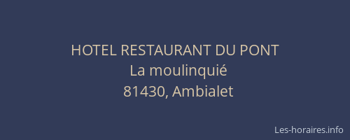 HOTEL RESTAURANT DU PONT