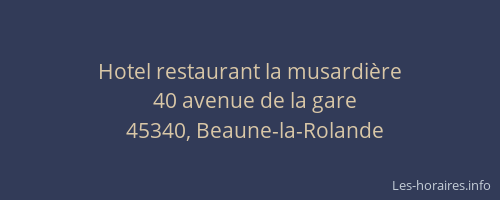 Hotel restaurant la musardi&egrave;re