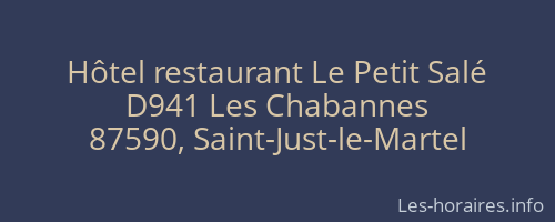 Hôtel restaurant Le Petit Salé