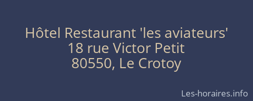 Hôtel Restaurant 'les aviateurs'