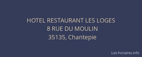 HOTEL RESTAURANT LES LOGES
