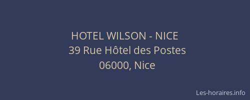 HOTEL WILSON - NICE