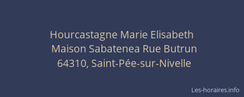 Hourcastagne Marie Elisabeth