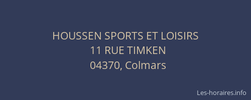 HOUSSEN SPORTS ET LOISIRS