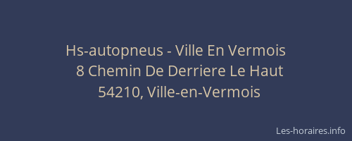 Hs-autopneus - Ville En Vermois