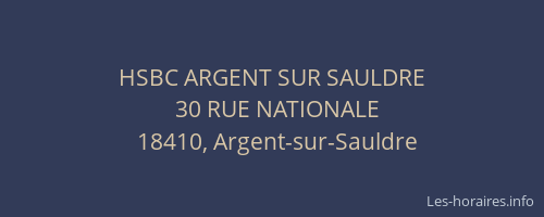 HSBC ARGENT SUR SAULDRE