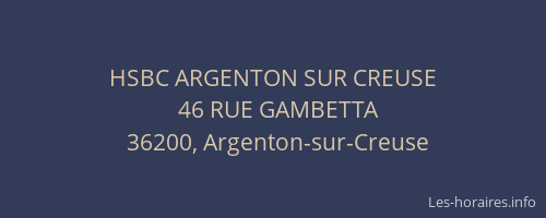 HSBC ARGENTON SUR CREUSE