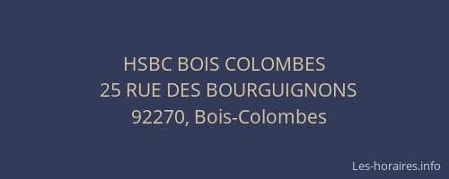 HSBC BOIS COLOMBES