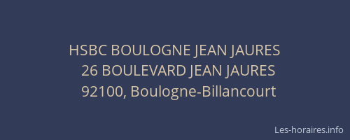 HSBC BOULOGNE JEAN JAURES