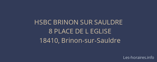 HSBC BRINON SUR SAULDRE