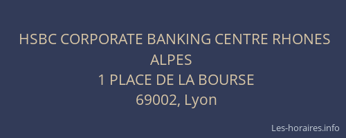 HSBC CORPORATE BANKING CENTRE RHONES ALPES