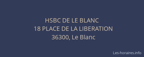 HSBC DE LE BLANC