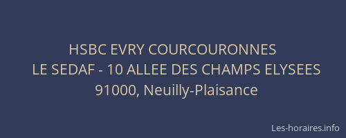 HSBC EVRY COURCOURONNES