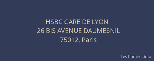 HSBC GARE DE LYON
