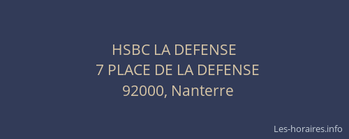 HSBC LA DEFENSE