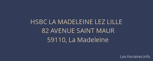 HSBC LA MADELEINE LEZ LILLE
