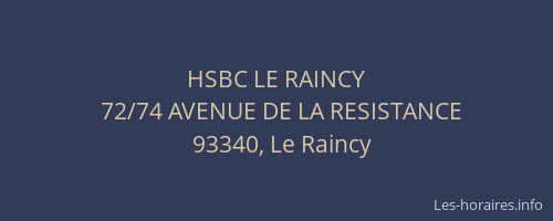HSBC LE RAINCY