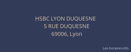 HSBC LYON DUQUESNE