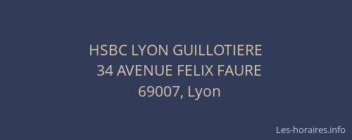 HSBC LYON GUILLOTIERE