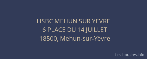 HSBC MEHUN SUR YEVRE