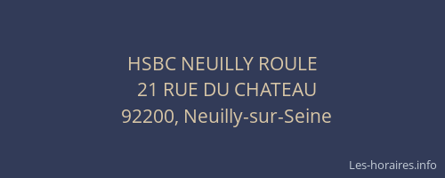 HSBC NEUILLY ROULE