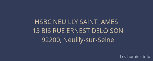 HSBC NEUILLY SAINT JAMES