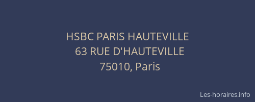 HSBC PARIS HAUTEVILLE