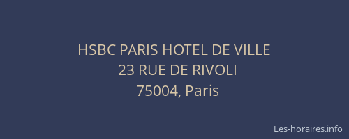HSBC PARIS HOTEL DE VILLE