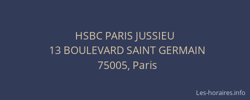 HSBC PARIS JUSSIEU