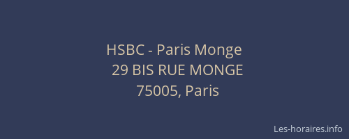 HSBC - Paris Monge
