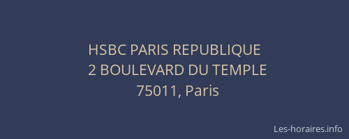 HSBC PARIS REPUBLIQUE