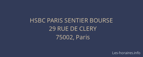 HSBC PARIS SENTIER BOURSE
