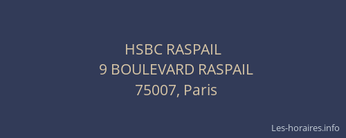 HSBC RASPAIL