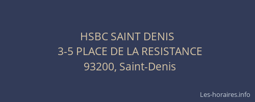 HSBC SAINT DENIS