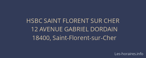 HSBC SAINT FLORENT SUR CHER