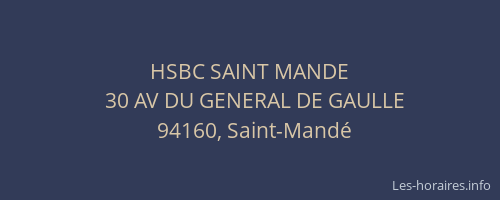 HSBC SAINT MANDE