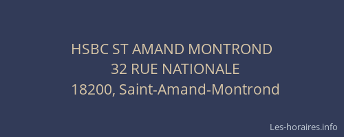 HSBC ST AMAND MONTROND