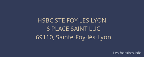 HSBC STE FOY LES LYON