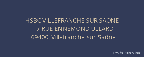HSBC VILLEFRANCHE SUR SAONE