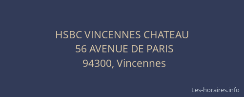 HSBC VINCENNES CHATEAU