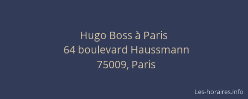 Hugo Boss à Paris