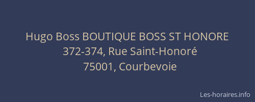 Hugo Boss BOUTIQUE BOSS ST HONORE