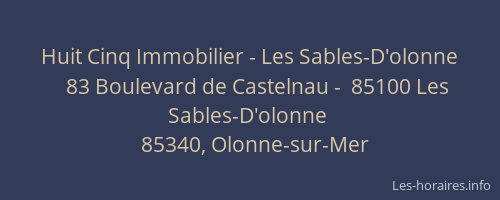 Huit Cinq Immobilier - Les Sables-D'olonne